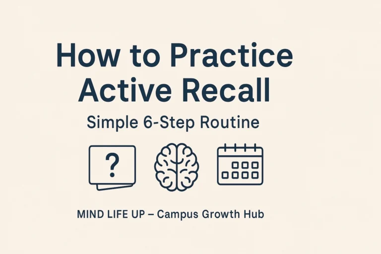 active recall for students with question cards and calendar
