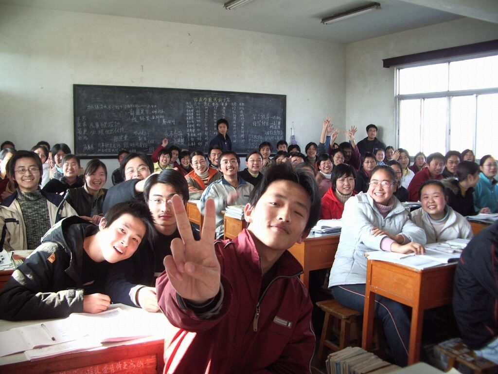 students and teacher in an effective learning environment in a university classroom