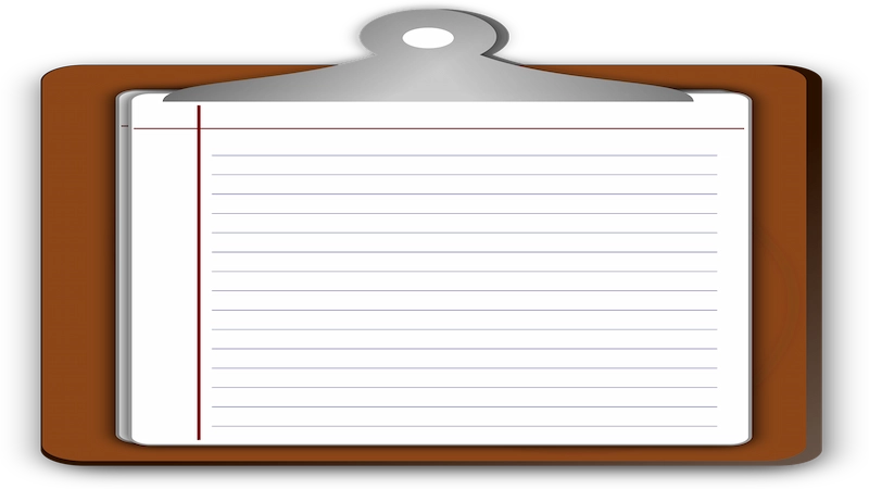 Blank notepad on a clipboard
