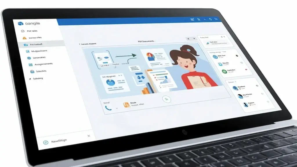 university student copying lecture slides word for word on a laptop