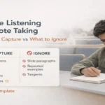 Active Listening for Note Taking: What to Capture vs What to Ignore (Lecture Cues + Checklist + Free Template)