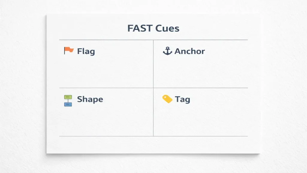 Note taking during lectures: FAST cues template for selective, structured lecture notes