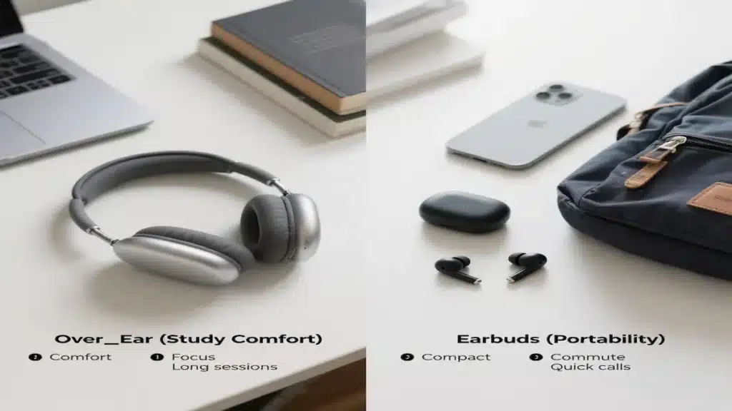best bluetooth headphones for students over ear vs wireless earbuds