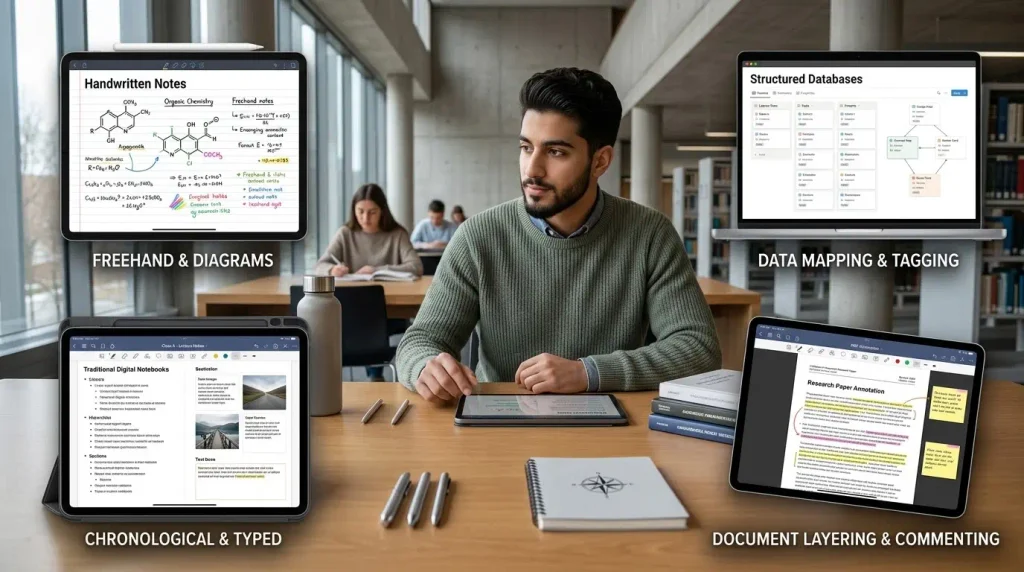 Comparison of digital note-taking workflows for college students